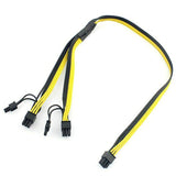 10X PCI-E PCIE 6Pin to Dual 8Pin 6+2Pin Adapter Cable GPU Video Power Cord Module Splitter Cable 18AWG for Miners Mining