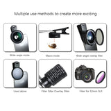12-In-1 Phone Lens Set,Anti-Distortion,Wide-Angle,Macro,CPL Polarization,Light Reduction,Gradient Filter,For SLR Cameras