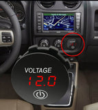 Touch Switch DC 12-24V Volt Meter Digital Display LED Voltmeter Voltage Tester Battery Capacity Detector Battery Tester