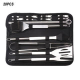 Stainless Steel BBQ Tools Set 3/5/7/9/16/18/20Pcs Barbecue Grilling Utensil for Outdoor Camping Cooking Tools Kit BBQ Utensils