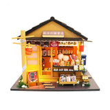 Japanese Style Grocery Store 3D Wooden Dollhouse Miniaturas with Furnitures DIY doll house kit toy for Children Brithday gift