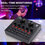USB Audio Mixer V8 Sound Card External Sound Card,Headset,Microphone,Real-Time Sound Card,Home Karaoke for Mobile Phones