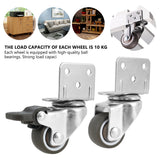 4 Pcs Furniture Castors Heavy Duty Casters Soft Rubber Swivel Caster Quite Roller Wheels for Moving Furniture Chair Crib Cabinet