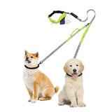 Dual Dog Leash Two Dog Lead with waist Bag Retractable Reflective Leashes for small big dog chihuahua Husky dog accessories