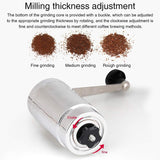 Manual Coffee Grinder with Adjustable Setting - Conical Burr Mill & Brushed Stainless Steel - Burr Coffee Grinder for Aeropress,