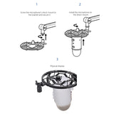 T8 Microphone Shock Mount Portable Lightweight Mic Holder Microphones Studio Recording Mic Stand For Blue Snowball Yeti