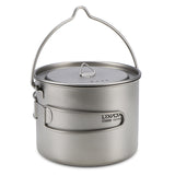 Lixada 900ml Ultralight Titanium Cup Mug Portable Hanging Pot Outdoor Camping Picnic Water Mug Cup Tableware Cookware with Lid