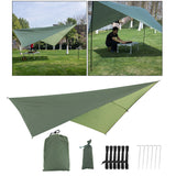 Waterproof Tent Tarp, Rain Fly Tent Tarp Light Ripstop PU2000mm Anti-UV Camping Travel Outdoor Shelter Awning Tarpaulin