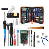 60W 110V 220V Electric Soldering Iron Kit Adjustable Temperature Soldering Station Iron Stand Desoldeirng Pump Welding Tools