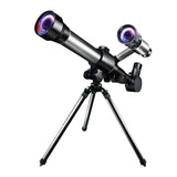 Telescope High Clear Astronomical Refracting Science Teaching Toy with 20X 30X 40X Magnification Eyepieces Tripod for Children