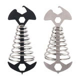 5Pcs Tent Stakes Awning Rope Tightener Fishbone Spring Deck Anchor Pegs for Hiking Outdoor