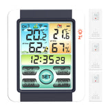 Indoor Outdoor Thermometer with 1 Wireless Sensors Digital Wire-less Hygrometer with LCD Touchscreen Backlight Humidity Monitor