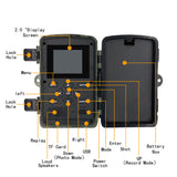 16MP 1080P Photo Video Taking Camera Outdoor Huntings Animal Observation House Monitoring Camera IP54 Waterproof 12 Languages