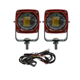 3inch Round Flush Mount Led Work Light White-Yellow-Color-in-One 8D Projector Lens 20W Driving Lamp for Off-road Cars Trucks 12V
