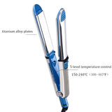LDY Professional Hair Straightener Curler Hair Flat Iron Negative Ion Titanium Hair Straighting Curling Iron LED Display Screen