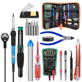 60W 110V 220V Electric Soldering Iron Kit Adjustable Temperature Soldering Station Iron Stand Desoldeirng Pump Welding Tools