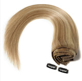 Real hair wigs, long straight hair clips, eight sets of 18 card real hair extensions Clip In