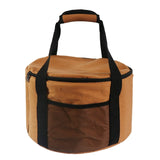 Waterproof Picnic Basket Cooler Storage Bag Camping Cookware Tote Pouch Large Round Canvas Thermal Cooler Bag