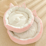 Pet cat bed Ears Nest Soft Warm Washable Round dog Cat Cushion Home Mat Cat Beds Sleeping House Pet Supplies Products
