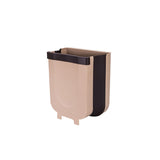 Wall Mounted Folding Waste Bin Kitchen Cabinet Door Hanging Trash Bin Garbage Car Trash Can Wall Mounted Foldable Cleaning