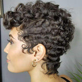 Wig women small curly hair wig chemical fiber headgear