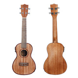 24" Ukulele Ukelele Uke Kit Sapele Wood with LCD EQ Including Carrying Bag Capo Strings Strap Finger Maraca Cleaning Cloth
