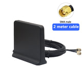 Factory price 5G+5G 2x2 MIMO High gain 12dBi 600~6000Mhz indoor omni 5G Antenna with 2 cables for communication