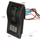 12-24V LED Dual Battery Test Panel Rocker Switch Car Truck Marine Boat Voltmeter 4P ON-OFF-ON