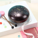 tongue Drum 6 Inch Steel Tongue Drum 8 Tone Handpan Drum Set with Sticks Carrying Bag Drum for Meditation Percussion Instruments