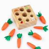 Montessori Pulling Carrot Wooden Toys Baby Toys Color Shape Matching Size Cognition Toys Kids Educational Toy Set Child Gifts