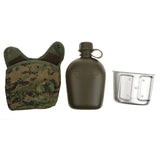3 piece Army Military Camping Sport Water Bottle Canteen with Cup, Cover 34o