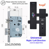 X1 Biometric Fingerprint Smart Electronic Door Lock Tuya APP Remotely IC Card Password Key Unlock Built-in Eight Language Voices