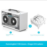 Pccooler I100 PC Computer CaseChassis Supports i7 11700 RTX3080 PSU HTPC PC Gaming Case All Aluminum Suitcase Portable MINI ITX