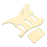 Tooyful Cream 3Ply 8 Holes SSS Guitar Pickguardw/ Back Plate ABS for Electric Guitar Parts