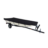 14ft Boat Cover Duty 600D Waterproof UV Resistant Compatible for Trailerable V-Hull Fishing Boat Black Parts