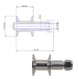 1.5" Tri Clamp x 1/2" Compression Adapter Stainless Steel 304 Homebrew Clover Fitting, Brewer Hardware