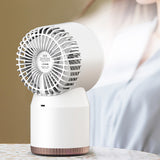 2-IN-1 Humidifier Fan Silent Air Cooler Mini Water Cooling Fan Home Battery Usb Rechargeable Office Desk Fan with Night Light