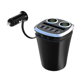1 To 2 12v-24v Car Cigarette Lighter Socket Splitter Plug Multifunctional Cup Type Car Charger For Moible Phone GPS Separator