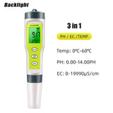 PH Meter With ATC 3/4 in 1 PH/TDS/Temp Tester High Accuracy Digital Water Quality Tester For Pools, Drinking Water, Aquariums