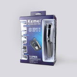 Kemei 4 In 1 Rechargeable Clipper Titanium Alloy Hair Clipper With Lettering Nose Hair Electric Shaver And Beard Trimmer Km-500