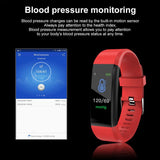 Waterproof Pedometer Smart Blood Pressure Monitor Heart Rate Fitness Tracker Pedometer Running Step Counter Wrist Watch 115Plus