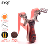 Stainless steel flat rubber band slingshot outdoor sports hunting high precision 3 times aiming slingshot With solid wood patch