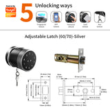 Fingerprint Door Lock Tuya Bluetooth Wifi Digital Keyboard Smart Card Combination knob Lock For Home / Office / Hotel DIY Lock