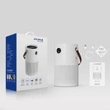 White Dolphin AP01 Smart Dispaly  Night light Rechargeable Air cleaner HEPA Filters Desktop Purifier with  Air Purifier For Home