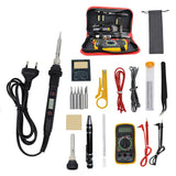 Thermostat intelligent LCD display electric soldering iron 60W  repair soldering iron tip multimeter Welding gun set