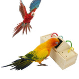 Bird Intelligence Toy Wooden Box Food Foraging Feeder Cage Feeding Toys Parrot Treat Training for Bird Parakeet
