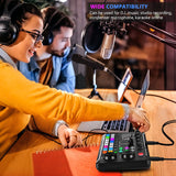Bluetooth Sound Card 16 Sound Effects Noise Reduction Mixers for Voice Changer Podcast Kit,Mixer with Audio Interface Recording