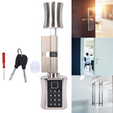 Smart Door Lock Cylinder with Biometric Fingerprint Password Key Unlock Intelligent Smart Door Lock for 40‑100mm Door Thickness