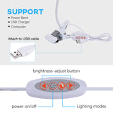 KEXIN Flexible LED USB Clip-on Table Desk Lamp 3 Mode Reading Vintage Night Light