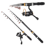 Ultralight Carbon Fiber Telescopic Fishing Rod Portable Sea Spinning Pole Portable Black Mini ultra short Sea fishing rod